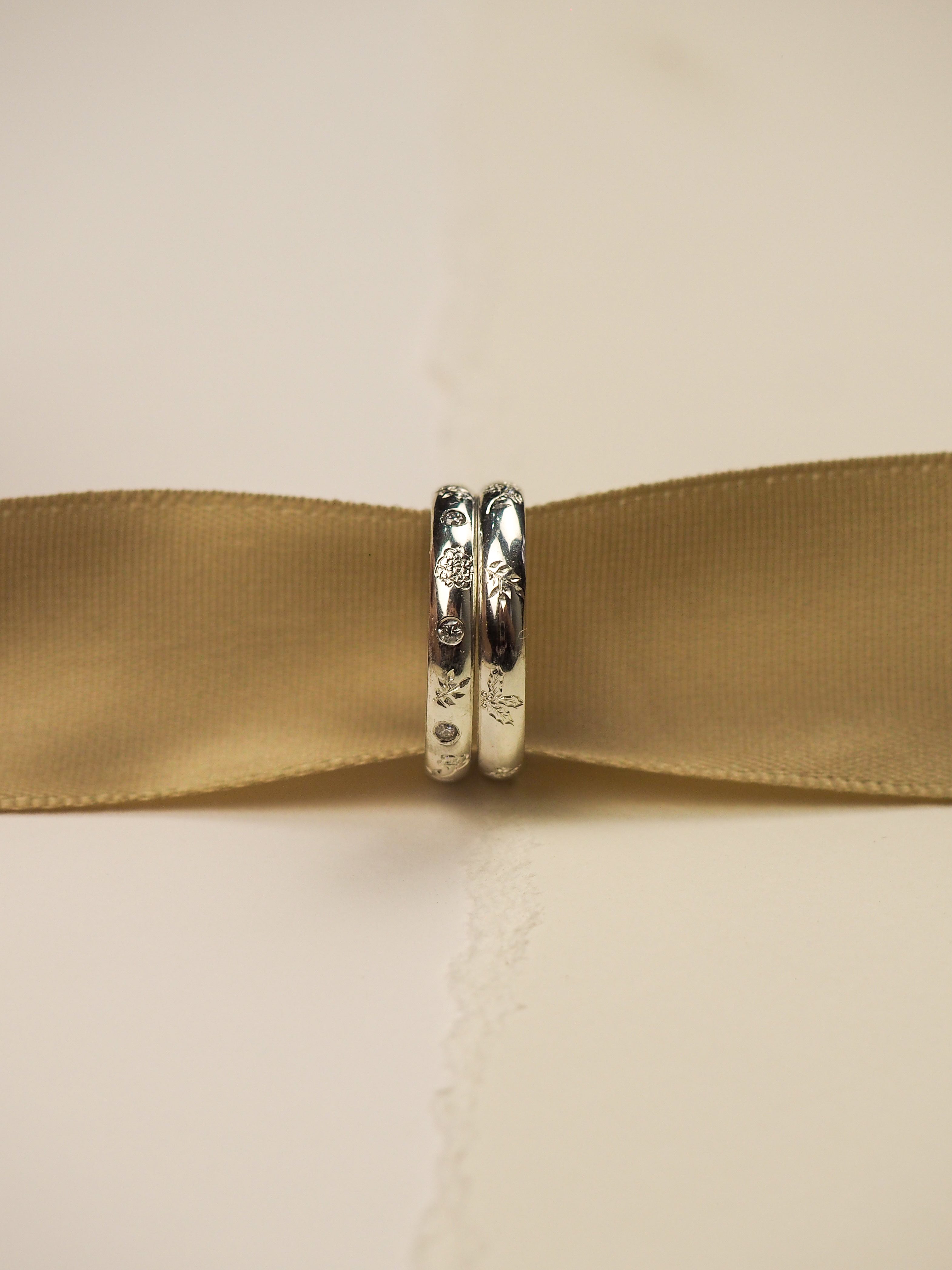 Birth flower ring wax carved