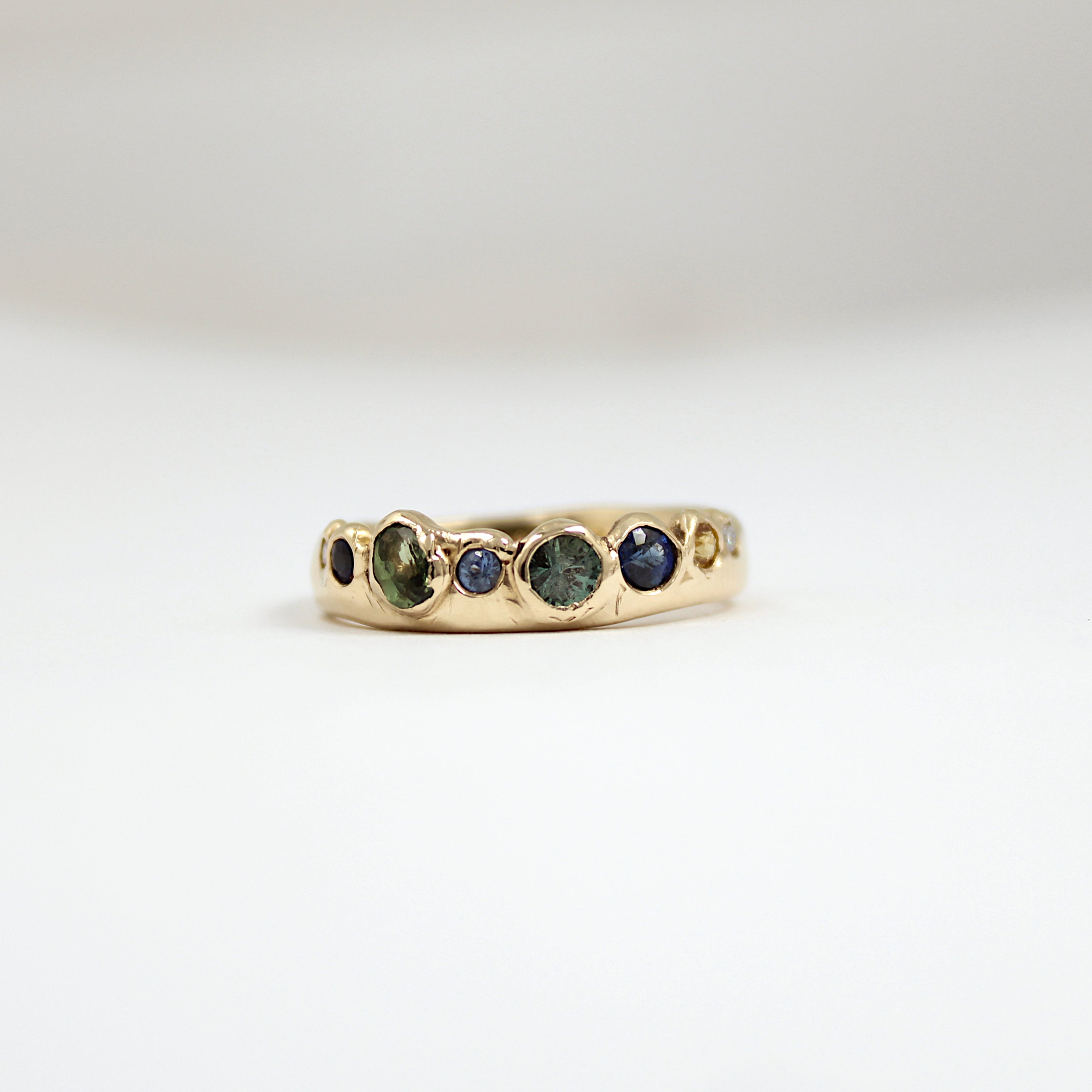 Ellie | Hannah McDanielson Jewellery - 9ct Yellow Gold Sapphire Scatter Band