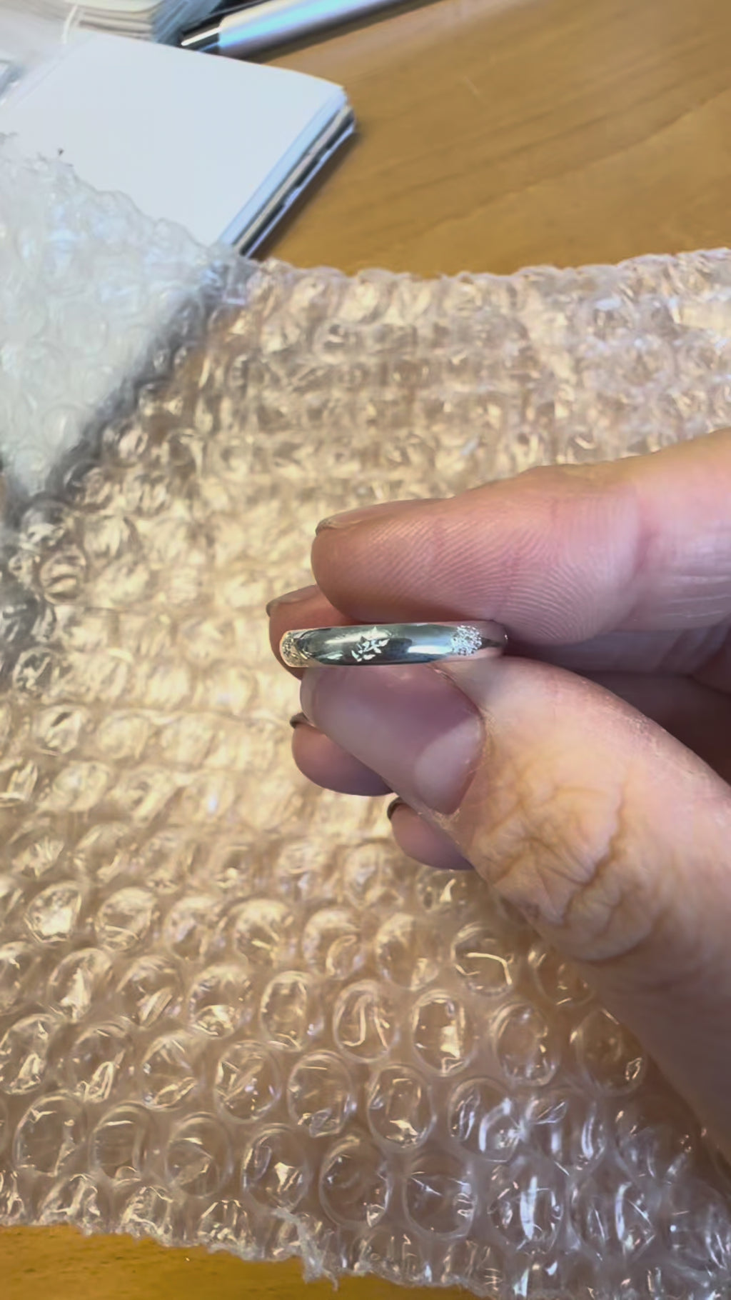 HAND ENGRAVED birth flower ring | Hannah McDanielson Jewellery - personalised birth flower engraved ring