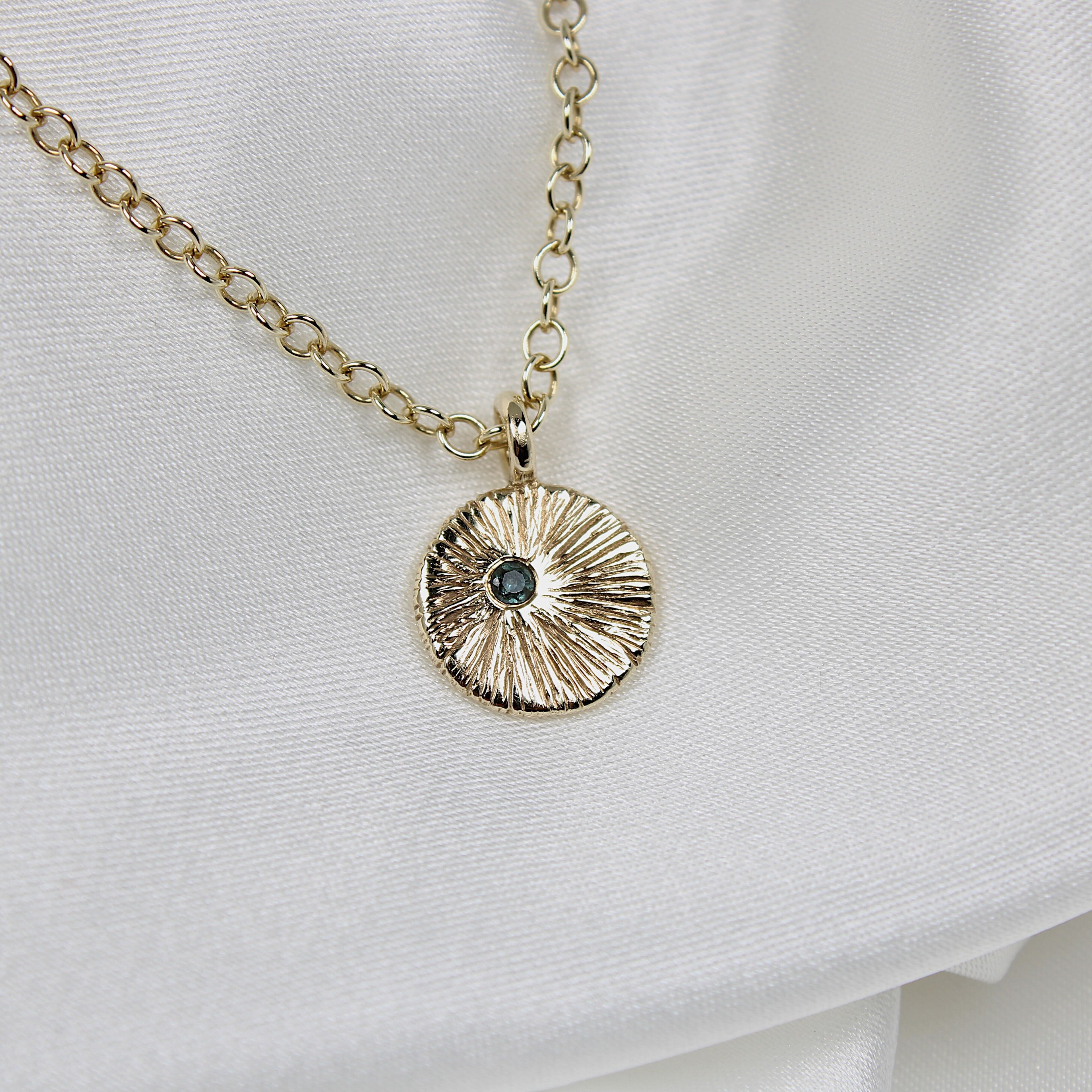 Rae pendant | Hannah McDanielson Jewellery - 9ct gold birthstone necklace